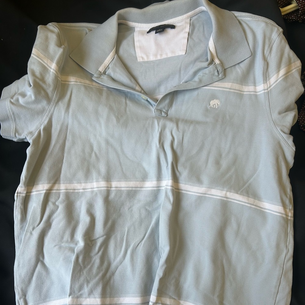 Banana Republic Polo Shirt Short Sleeve Size L Men's Gray Ribbed & Textured